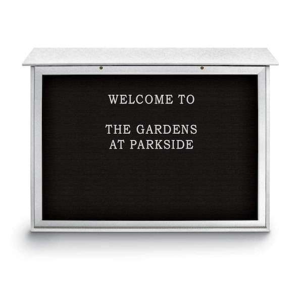 Outdoor Enclosed Combo Board, 48"x36", Black Frame/Blue & Black